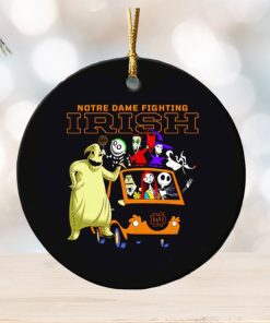 The Nightmare Before Christmas characters Notre Dame Fighting Irish on the car ornament
