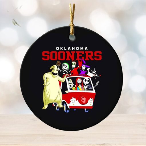 The Nightmare Before Christmas characters Oklahoma Sooners on the car ornament