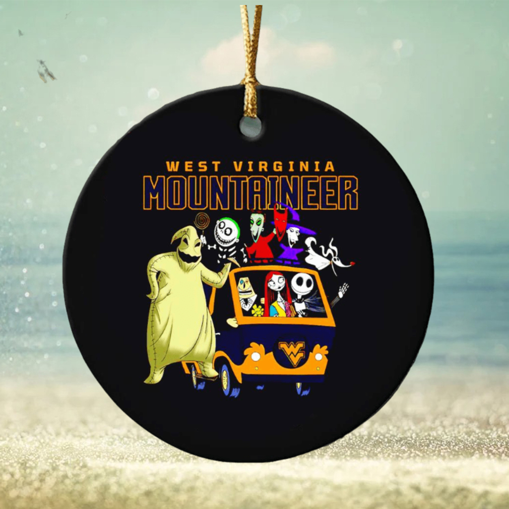 The Nightmare Before Christmas characters West Virginia Mountaineers on the car ornament The Nightmare Before Christmas characters West Virginia Mountaineers on the car ornament