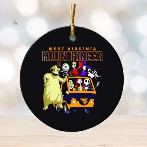 The Nightmare Before Christmas characters West Virginia Mountaineers on the car ornament