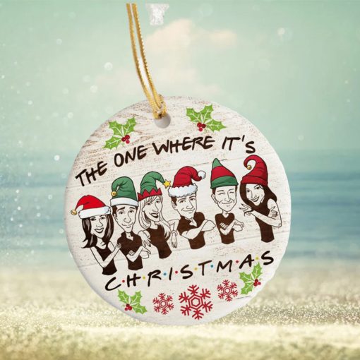 The One Where Its Christmas Friends Santa Personalized 2023 Holiday Merry Christmas Decorations Ornament