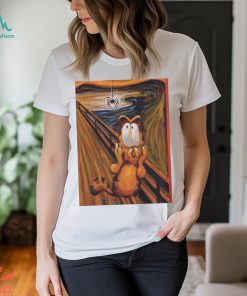 The Scream art style for Garfield with spider Halloween 2023 shirt