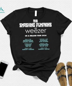 The Smashing Pumpkins And Weezer UK And Ireland Tour 2024 Schedule List tee Shirt, hoodie, sweater, long sleeve and tank top The Smashing Pumpkins And Weezer UK And Ireland Tour 2024 Schedule List tee Shirt