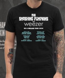 The Smashing Pumpkins And Weezer UK And Ireland Tour 2024 Schedule List tee Shirt, hoodie, sweater, long sleeve and tank top The Smashing Pumpkins And Weezer UK And Ireland Tour 2024 Schedule List tee Shirt