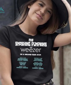 The Smashing Pumpkins And Weezer UK And Ireland Tour 2024 Schedule List tee Shirt, hoodie, sweater, long sleeve and tank top The Smashing Pumpkins And Weezer UK And Ireland Tour 2024 Schedule List tee Shirt