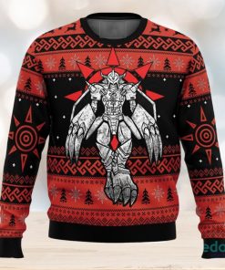 The Strongest Dragon Wargreymon Digimon 3D Ugly Christmas Sweater Christmas Gift Ideas Party Gift