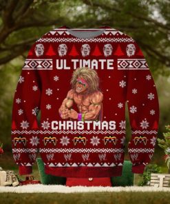 The Ultimate Warrior Knitting Pattern 3D Print Ugly Christmas Sweater Style Gift For Men Women