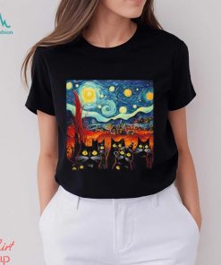 The herd of black cats in the painting by Van Gogh shirt