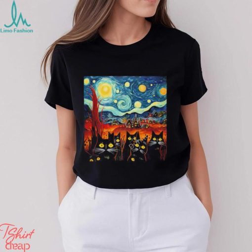 The herd of black cats in the painting by Van Gogh shirt