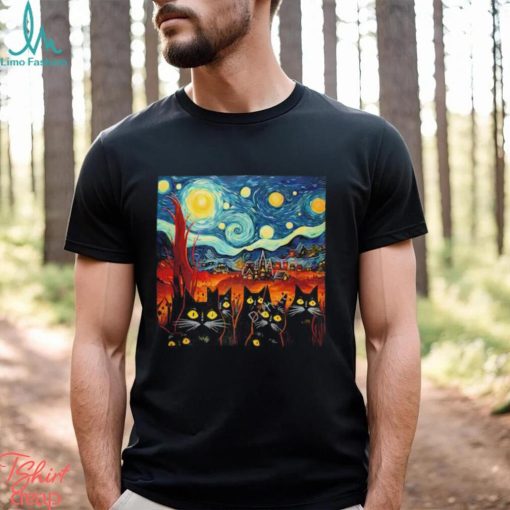 The herd of black cats in the painting by Van Gogh shirt