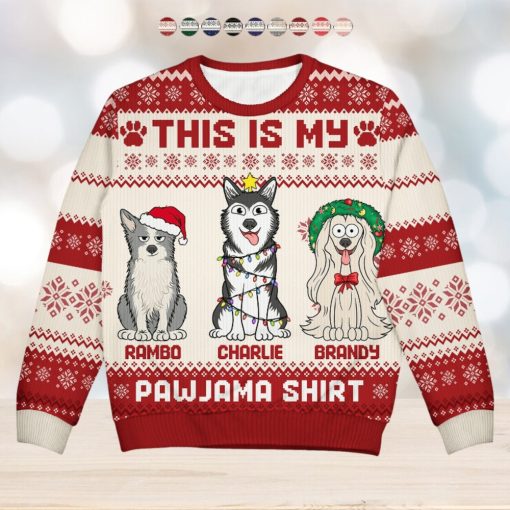 This Is My Pawjama Shirt   Christmas Gift For Dog Lover, Pet Owner   Personalized Unisex Ugly Sweater