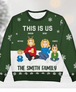 This Is Us Christmas Gift For Family Personalized Unisex Ugly Sweater