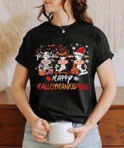 Three cows happy hallothanksmas shirt