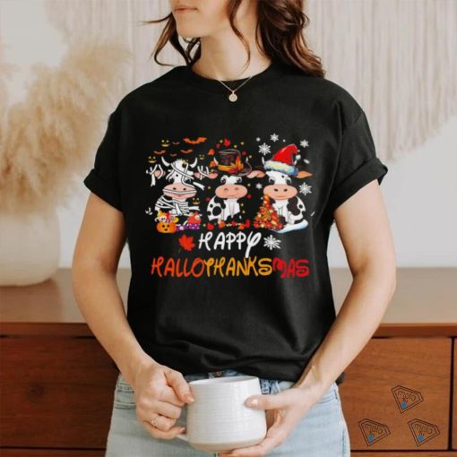 Three cows happy hallothanksmas shirt