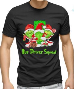 Three the Santa Grinch Gnomes Bus Driver Squad Merry Christmas Shirt