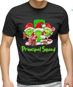 Three the Santa Grinch Gnomes Principal Squall Merry Christmas shirt