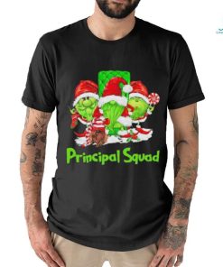 Three the Santa Grinch Gnomes Principal Squall Merry Christmas shirt