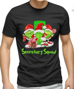 Three the Santa Grinch Gnomes Secretary Squad Merry Christmas shirt