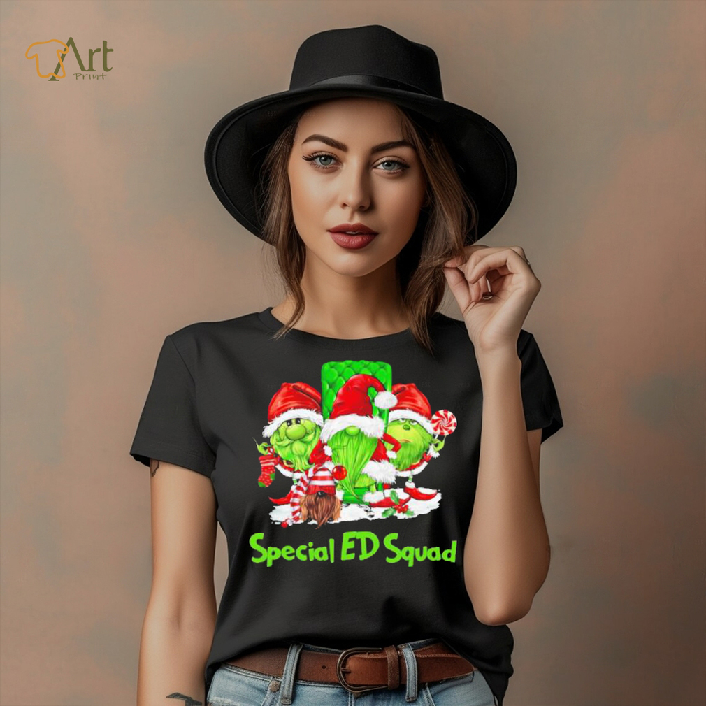Three the Santa Grinch Gnomes Special ED Squad Merry Christmas shirt Three the Santa Grinch Gnomes Special ED Squad Merry Christmas shirt