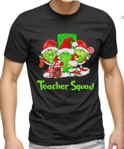 Three the Santa Grinch Gnomes Teacher Squad Merry Christmas shirt
