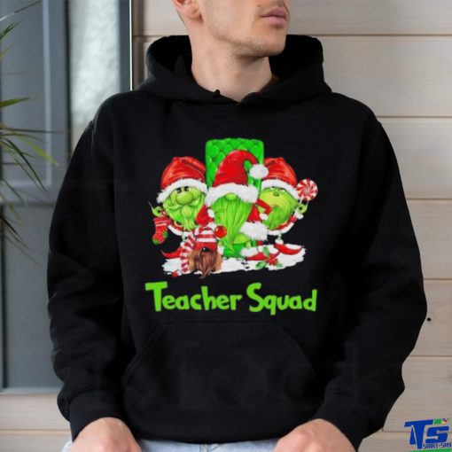 Three the Santa Grinch Gnomes Teacher Squad Merry Christmas shirt