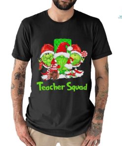 Three the Santa Grinch Gnomes Teacher Squad Merry Christmas shirt