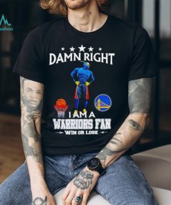 Thunder mascot damn right I am a Warriors fan win or lose shirt