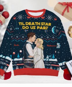 Till Death Star Do Us Part, Couple Gift, Personalized Knitted Ugly Sweater