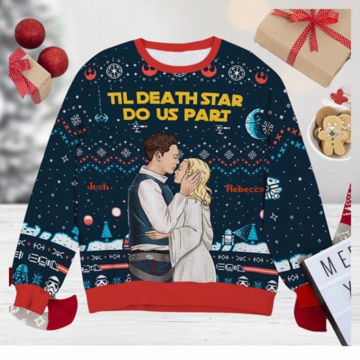 Till Death Star Do Us Part, Couple Gift, Personalized Knitted Ugly Sweater