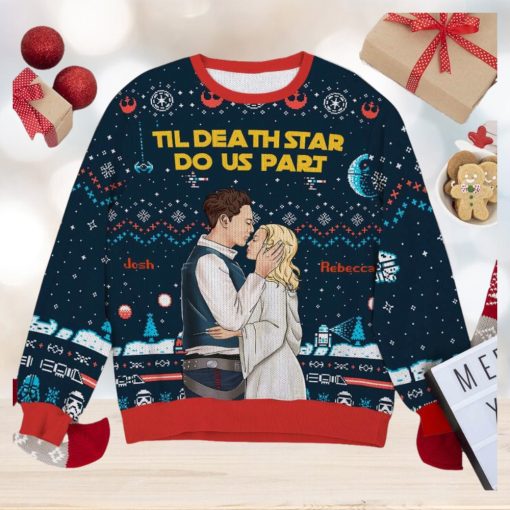 Till Death Star Do Us Part, Couple Gift, Personalized Knitted Ugly Sweater