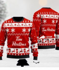 Tim Hortons Personalized Name And Number Ugly Christmas Sweater Christmas Holiday Gift