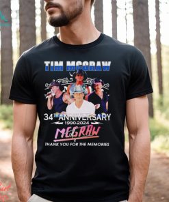 Tim Mcgraw 34th anniversary 1990 2024 thank you for the memories signature shirt