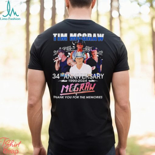 Tim Mcgraw 34th anniversary 1990 2024 thank you for the memories signature shirt