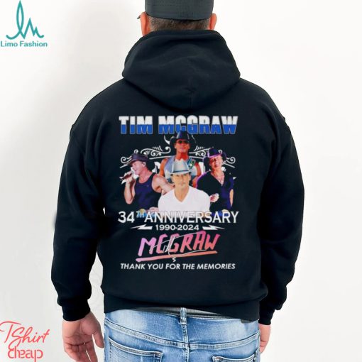 Tim Mcgraw 34th anniversary 1990 2024 thank you for the memories signature shirt