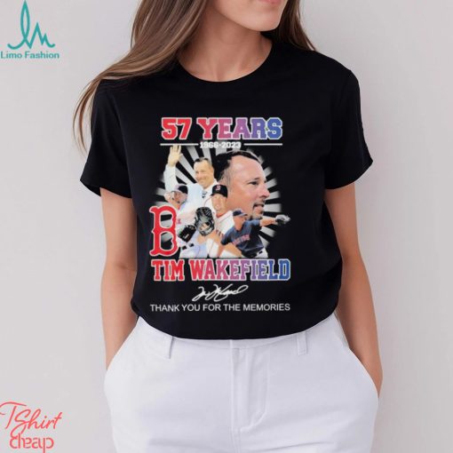 Tim Wakefield 57 years 1966 2023 thank you for the memories signature sports shirt