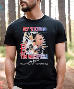 Tim Wakefield 57 years 1966 2023 thank you for the memories signature sports shirt