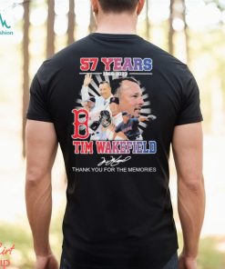 57 years 1966 2023 Tim Wakefield thank you for the memories signature  shirt, hoodie, sweater, long sleeve and tank top