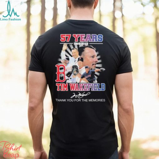 Tim Wakefield 57 years 1966 2023 thank you for the memories signature sports shirt