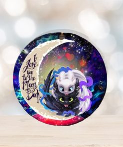 Toothless And Light Fury How To Train Your Dragon Love You To The Moon Galaxy Perfect Gift For Holiday Ornament