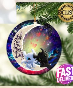 Toothless Light Fury Night Fury Love You To The Moon And Back Personalized 2023 Holiday Merry Christmas Decorations Ornament