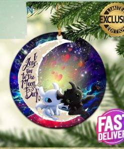 Toothless Light Fury Night Fury Love You To The Moon And Back Personalized 2023 Holiday Merry Christmas Decorations Ornament