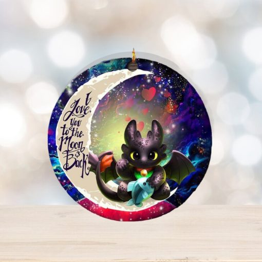 Toothless With Fish Love You To The Moon And Back Personalized 2023 Holiday Merry Christmas Decorations Ornament