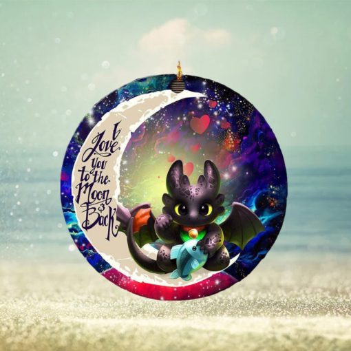 Toothless With Fish Love You To The Moon And Back Personalized 2023 Holiday Merry Christmas Decorations Ornament