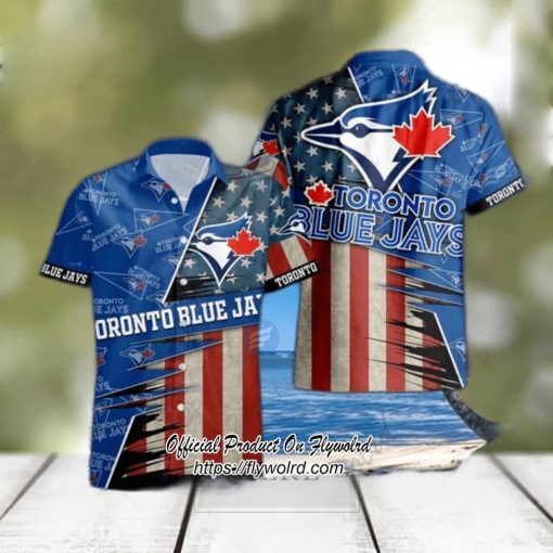 Toronto Blue Jays American Flag Logo Vacation Gift For Men And Women Gift MLB hawaiian shirt