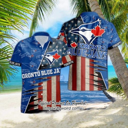 Toronto Blue Jays American Flag Logo Vacation Gift For Men And Women Gift MLB hawaiian shirt