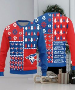 Toronto Blue Jays Christmas Pine Trees Pattern New Style Knitted Sweater