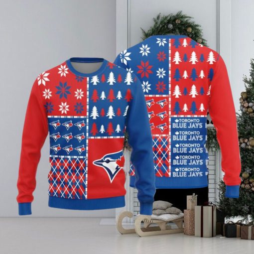 Toronto Blue Jays Christmas Pine Trees Pattern New Style Knitted Sweater