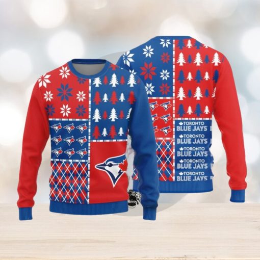 Toronto Blue Jays Christmas Pine Trees Pattern New Style Knitted Sweater