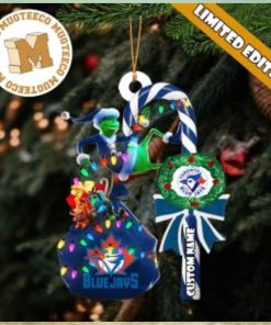 Toronto Blue Jays MLB Grinch Candy Cane Personalized Xmas Gifts Christmas Tree Decorations Ornament 300×300