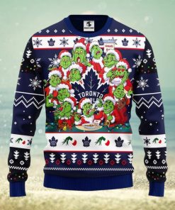 Toronto Maple Leafs 12 Grinch Xmas Day Ugly Christmas Sweater For Sport Fans Christmas Gift